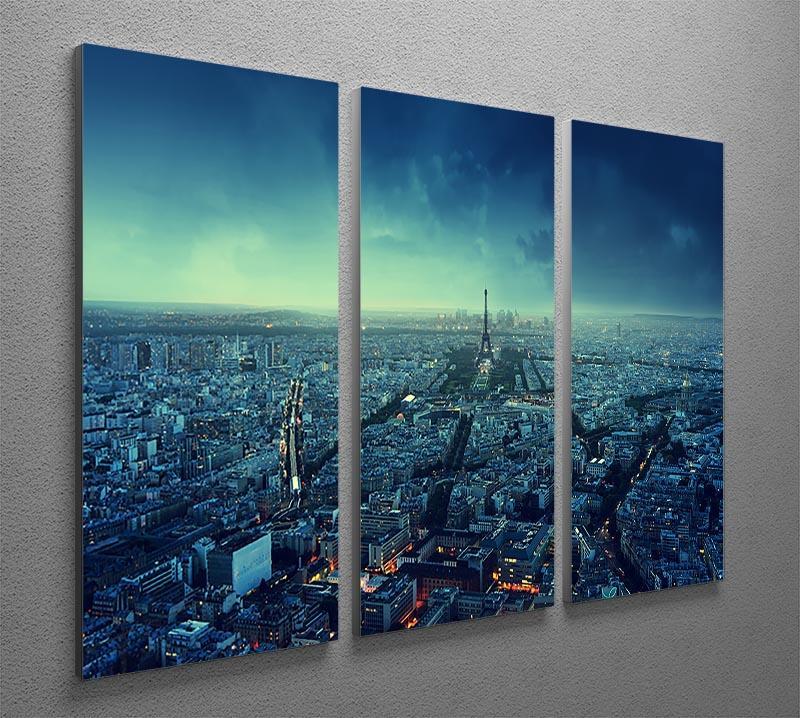 Paris skyline at sunset 3 Split Panel Canvas Print - Canvas Art Rocks - 2