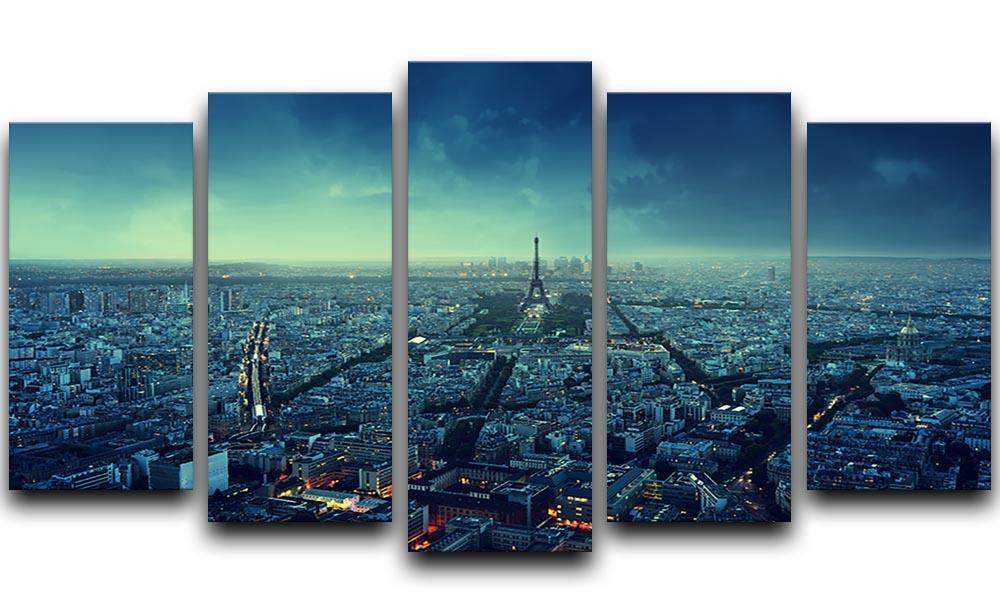 Paris skyline at sunset 5 Split Panel Canvas  - Canvas Art Rocks - 1
