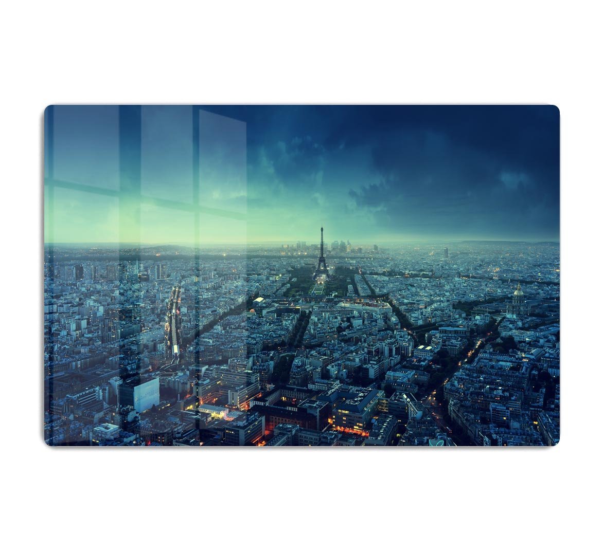 Paris skyline at sunset HD Metal Print