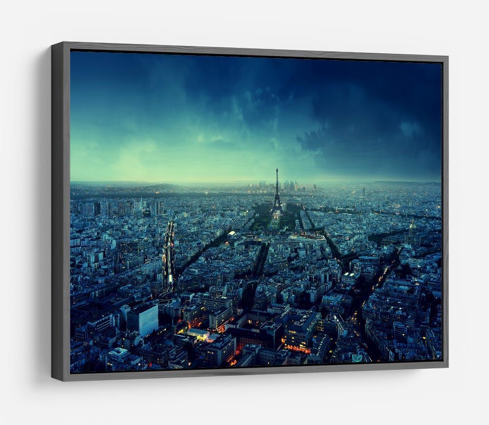 Paris skyline at sunset HD Metal Print