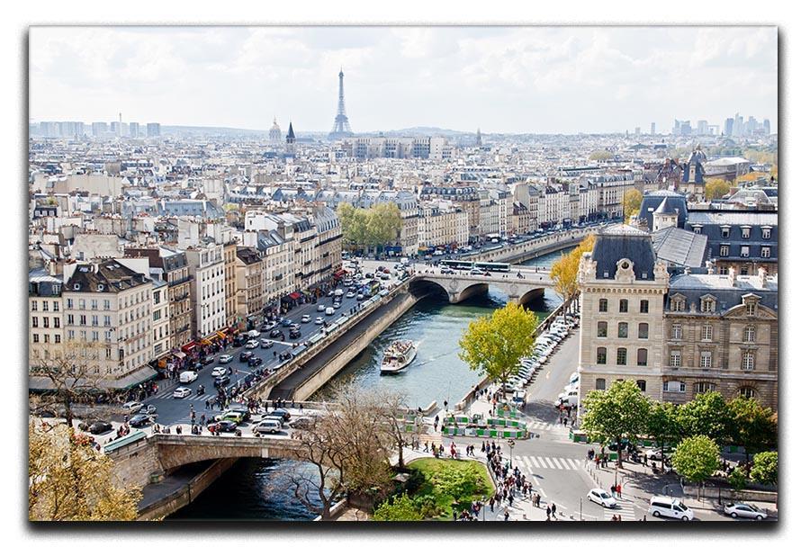 Paris skyline from the top of Notre Dame Canvas Print or Poster  - Canvas Art Rocks - 1
