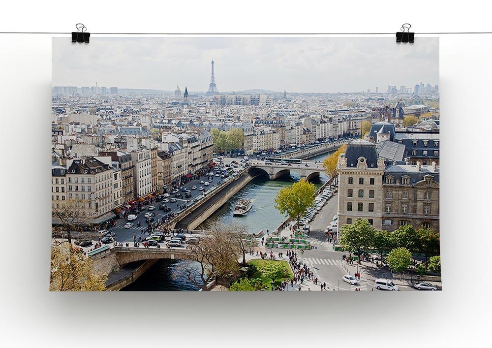 Paris skyline from the top of Notre Dame Canvas Print or Poster - Canvas Art Rocks - 2