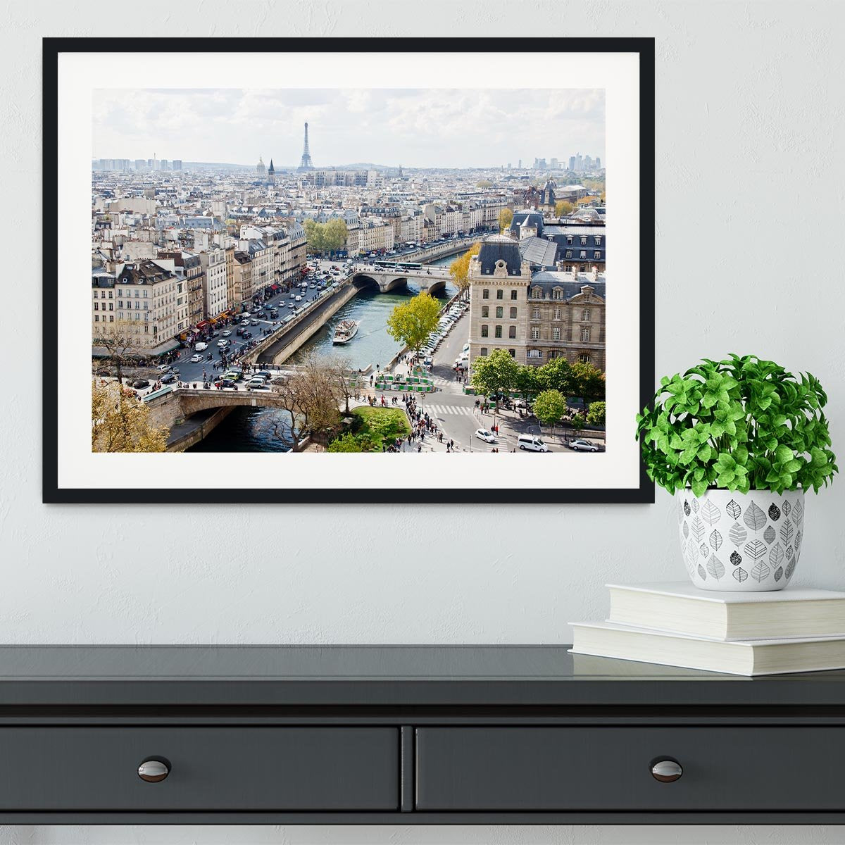 Paris skyline from the top of Notre Dame Framed Print - Canvas Art Rocks - 1