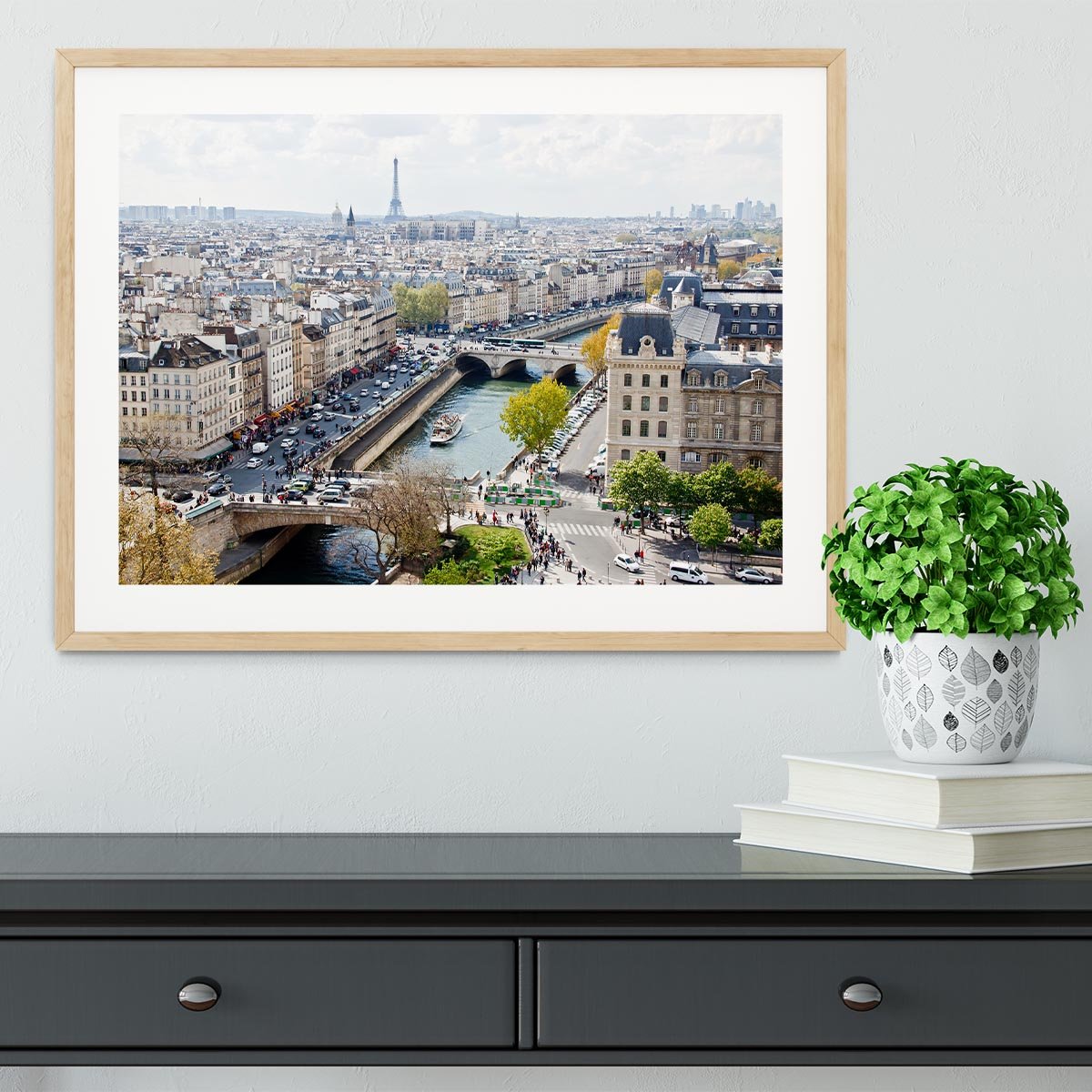 Paris skyline from the top of Notre Dame Framed Print - Canvas Art Rocks - 3