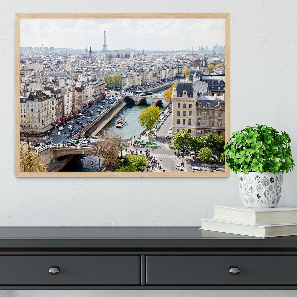 Paris skyline from the top of Notre Dame Framed Print - Canvas Art Rocks - 4