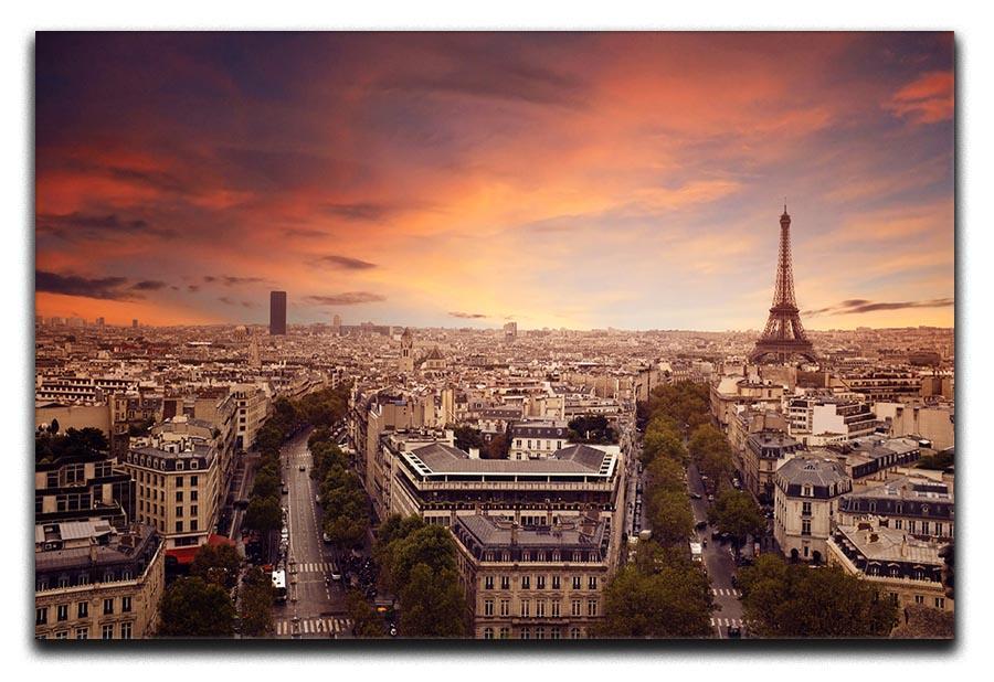 Paris sunset Skyline Canvas Print or Poster  - Canvas Art Rocks - 1