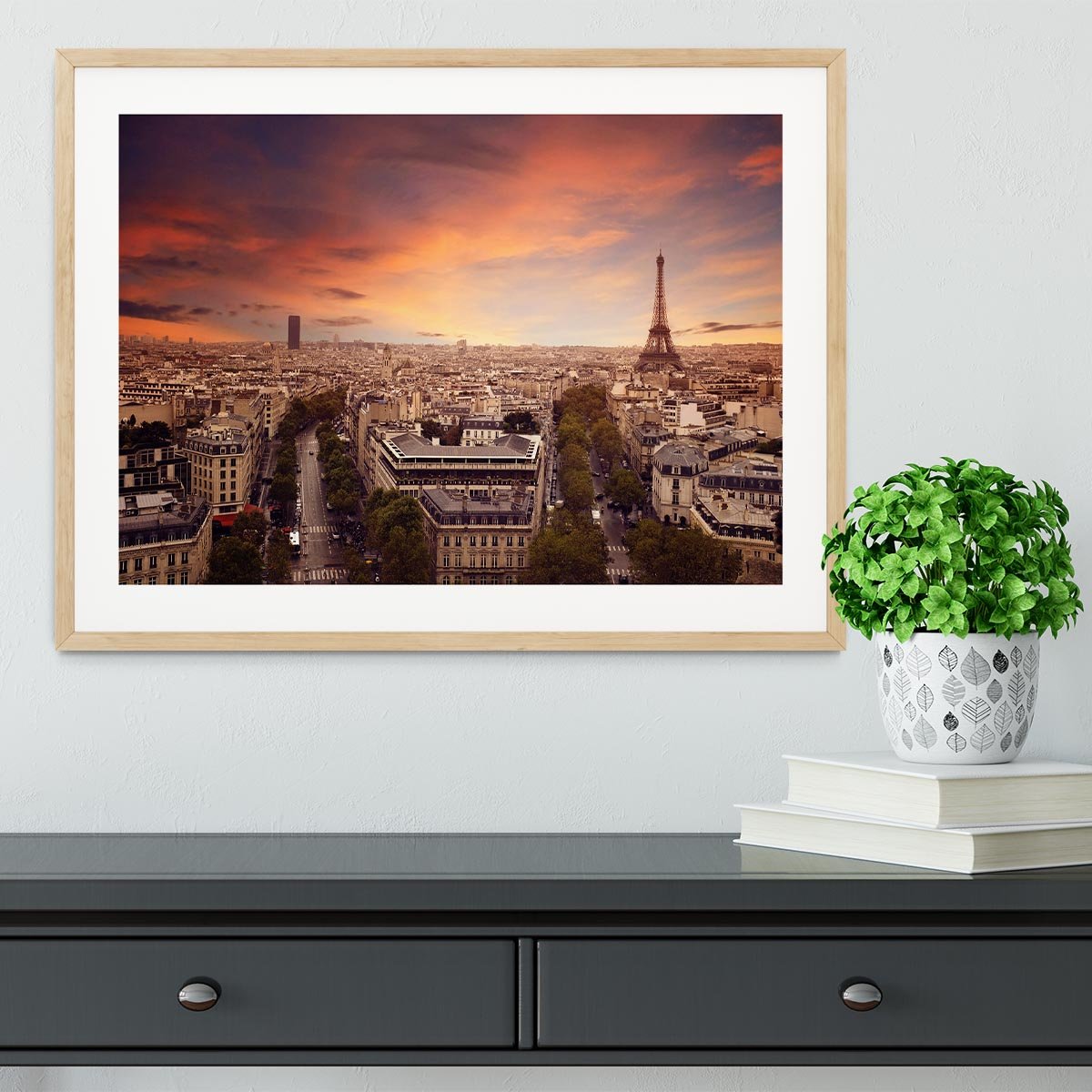 Paris sunset Skyline Framed Print - Canvas Art Rocks - 3
