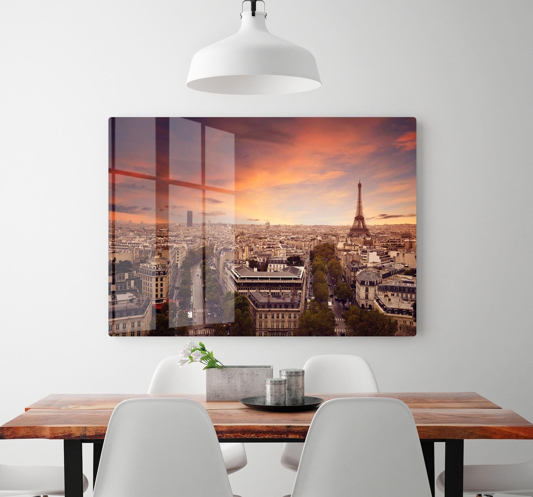 Paris sunset Skyline HD Metal Print