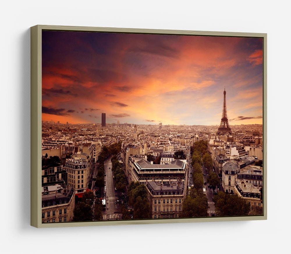 Paris sunset Skyline HD Metal Print
