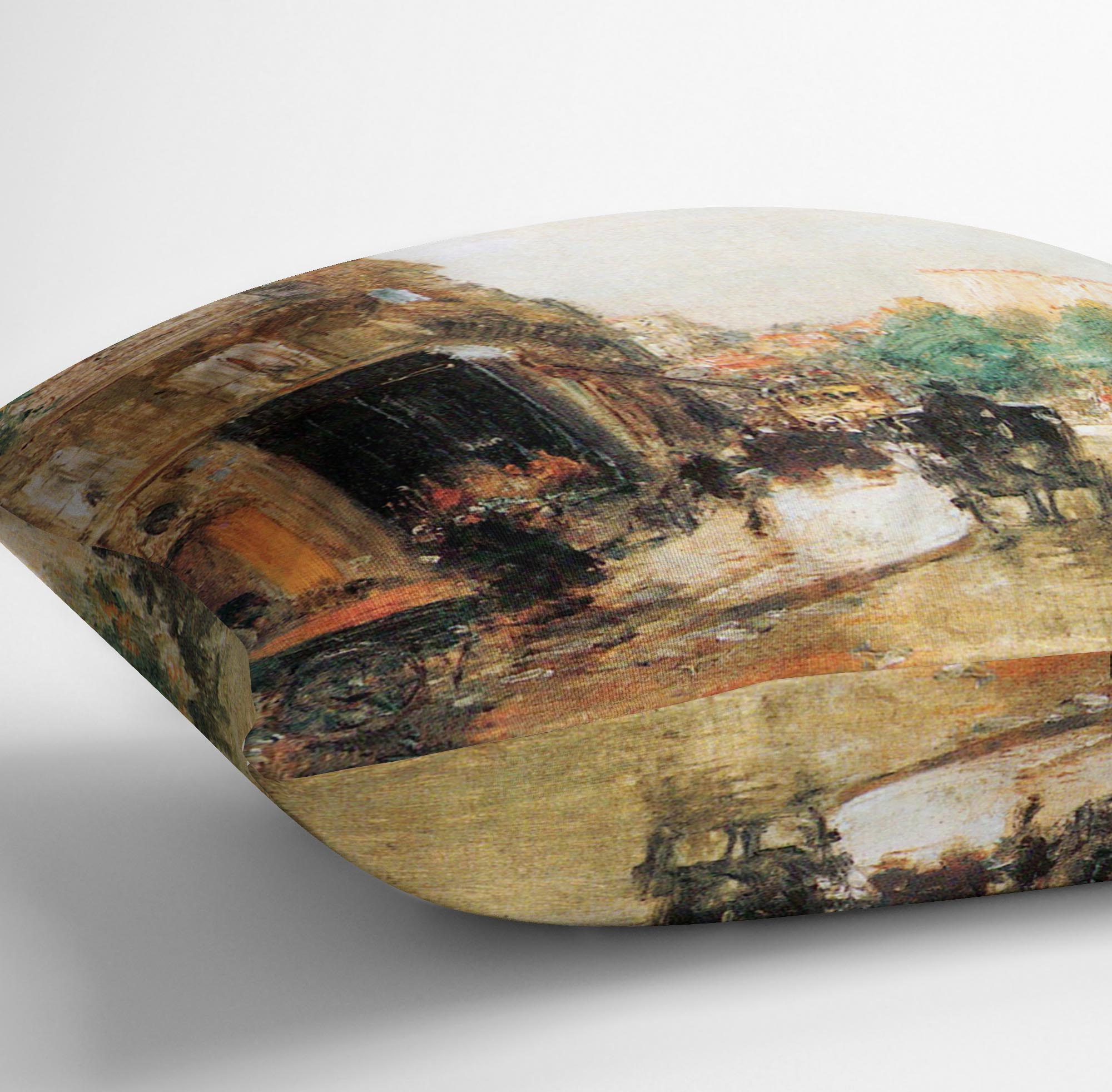 Parisian street scene 2 by Hassam Cushion - Canvas Art Rocks - 3