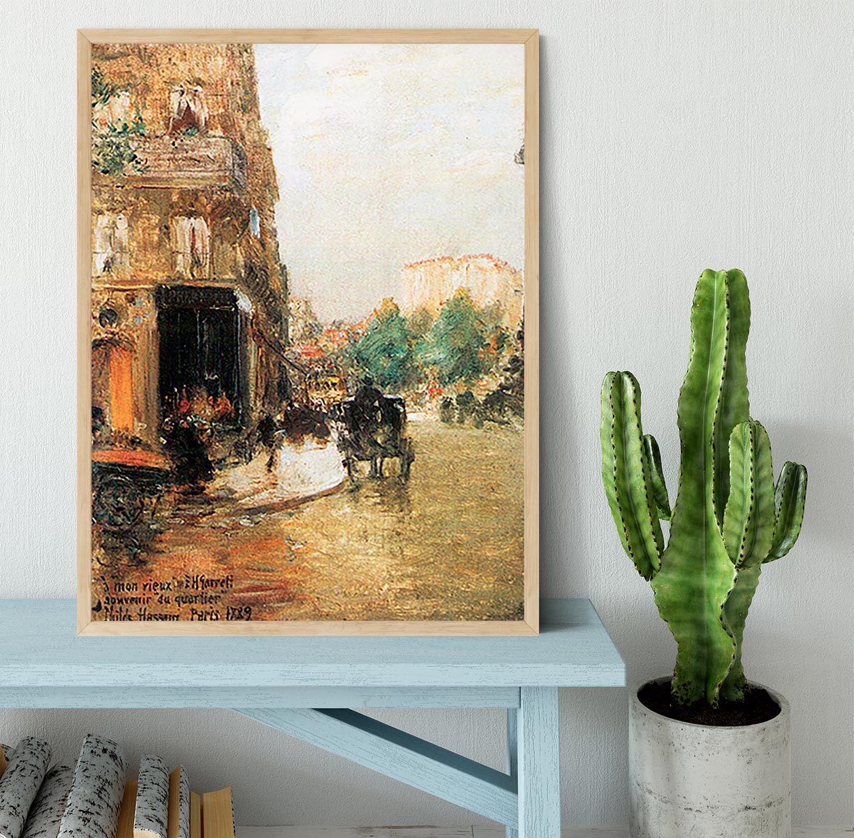 Parisian street scene 2 by Hassam Framed Print - Canvas Art Rocks - 4