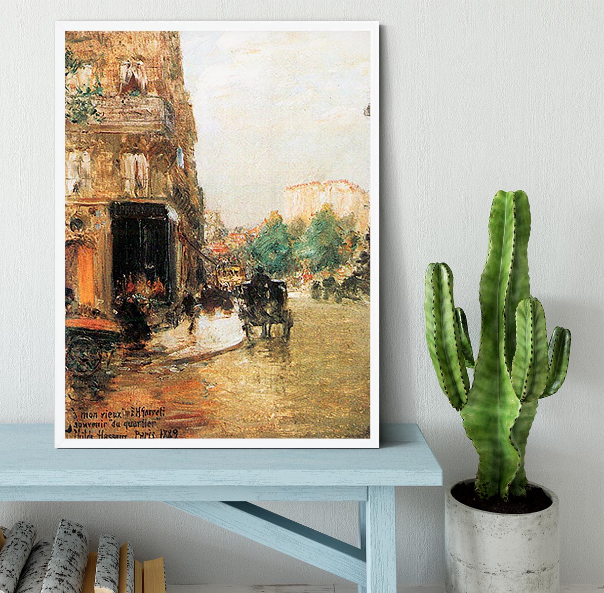 Parisian street scene 2 by Hassam Framed Print - Canvas Art Rocks -6