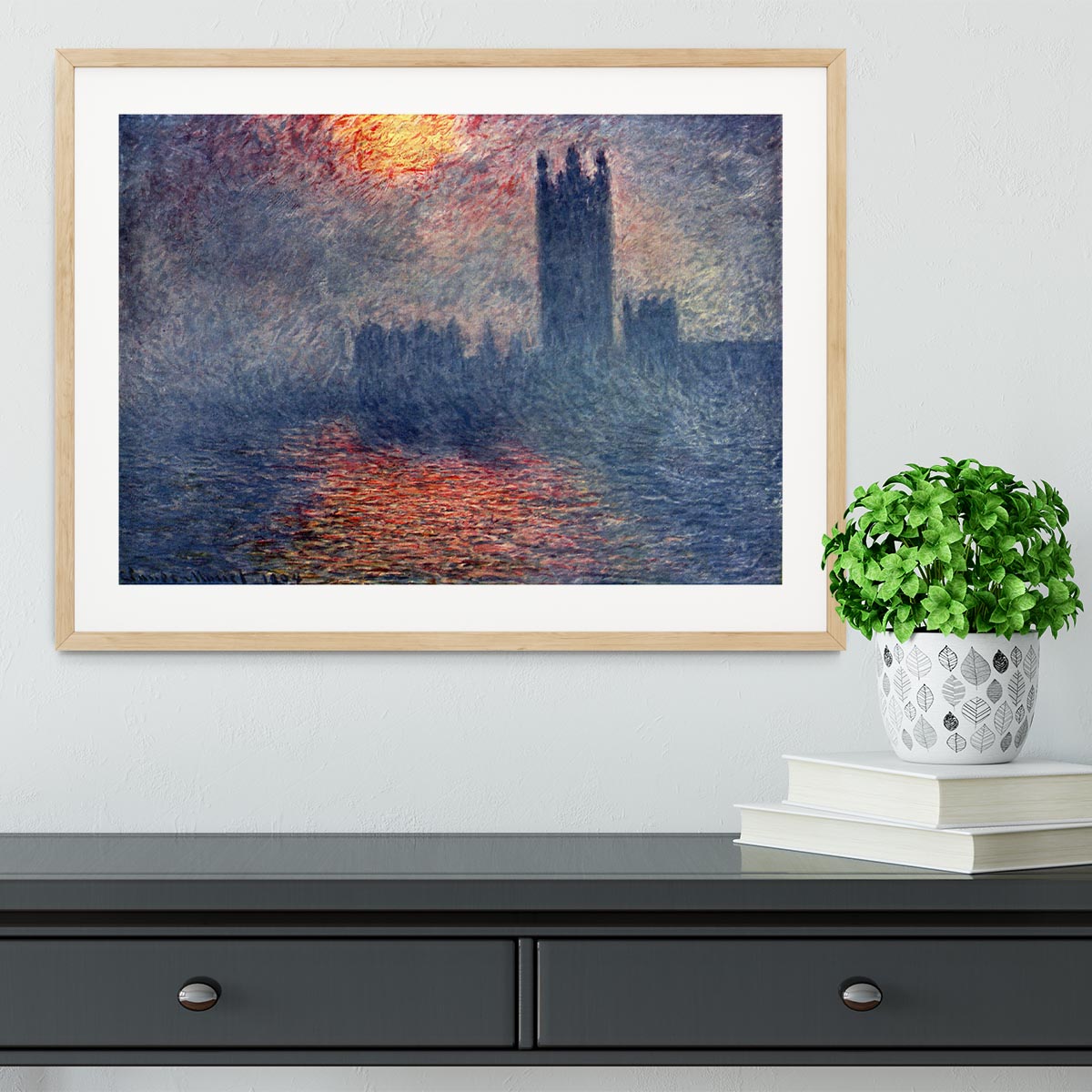 Parliament in London by Monet Framed Print - Canvas Art Rocks - 3