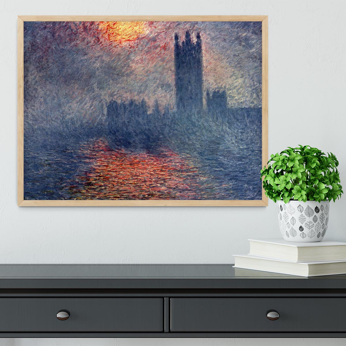 Parliament in London by Monet Framed Print - Canvas Art Rocks - 4