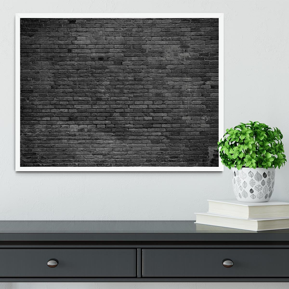Part of black painted brick Framed Print - Canvas Art Rocks -6