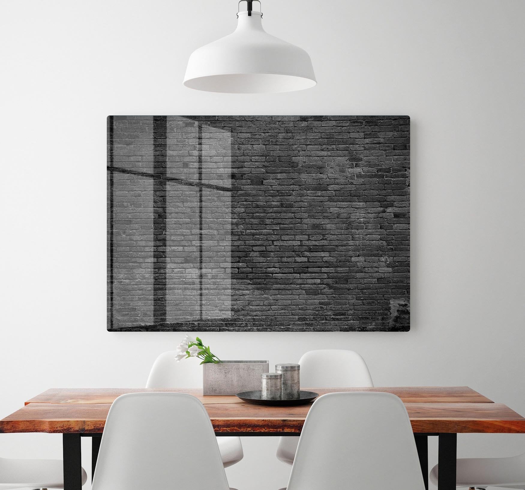Part of black painted brick HD Metal Print - Canvas Art Rocks - 2