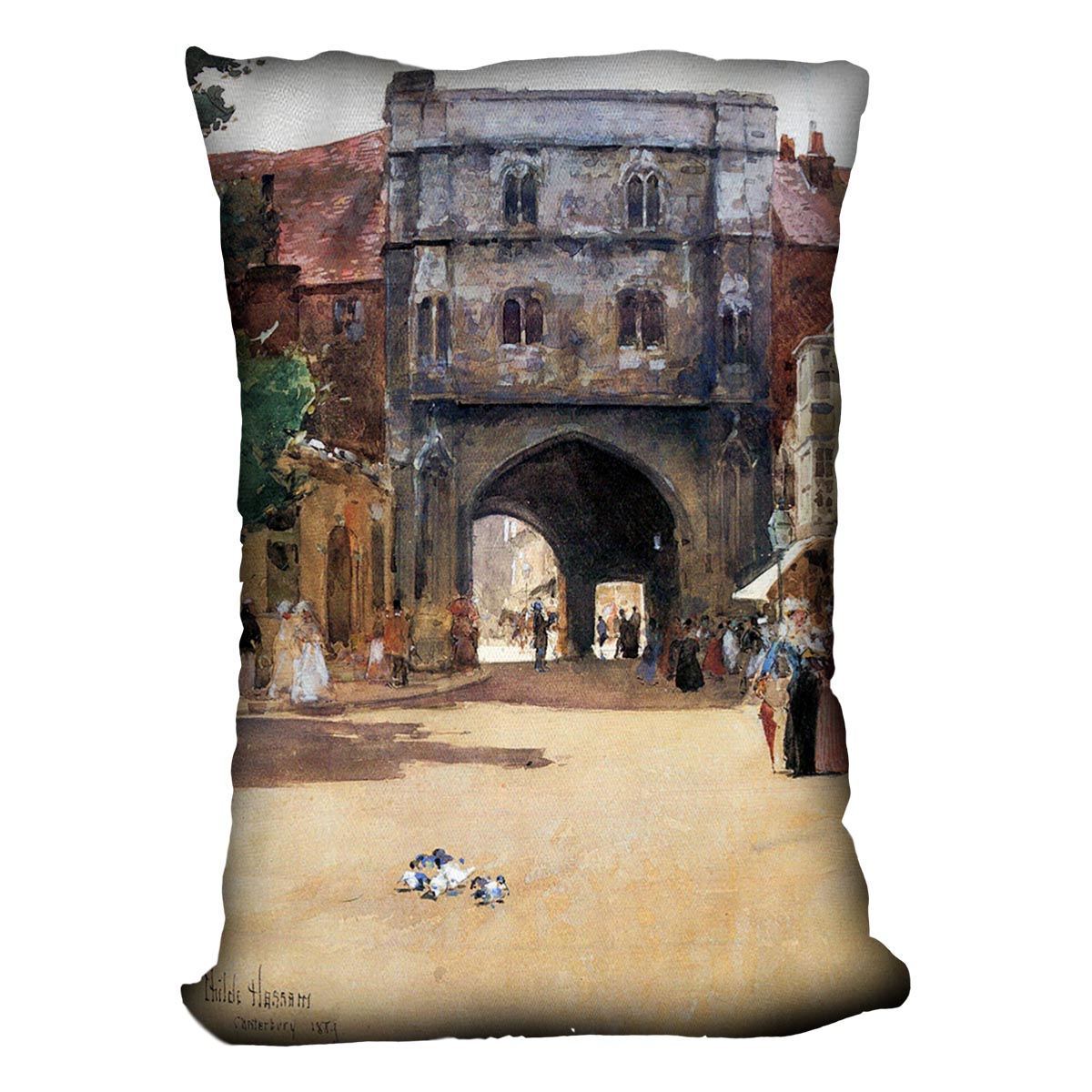 Passage in Canterbury by Hassam Cushion - Canvas Art Rocks - 4