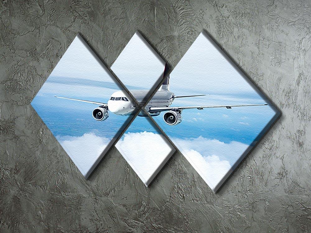 Passenger Airliner 4 Square Multi Panel Canvas  - Canvas Art Rocks - 2