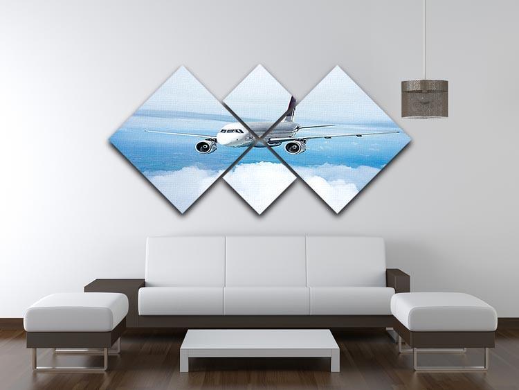 Passenger Airliner 4 Square Multi Panel Canvas  - Canvas Art Rocks - 3