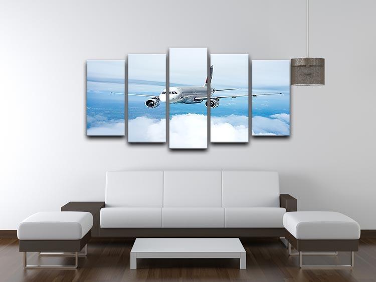Passenger Airliner 5 Split Panel Canvas  - Canvas Art Rocks - 3