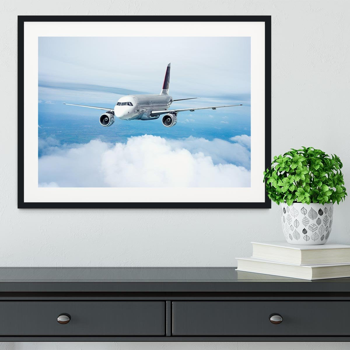 Passenger Airliner Framed Print - Canvas Art Rocks - 1