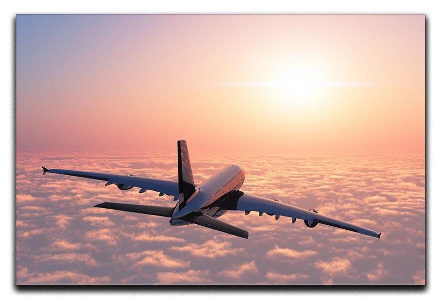 Passenger plane above the clouds Canvas Print or Poster  - Canvas Art Rocks - 1