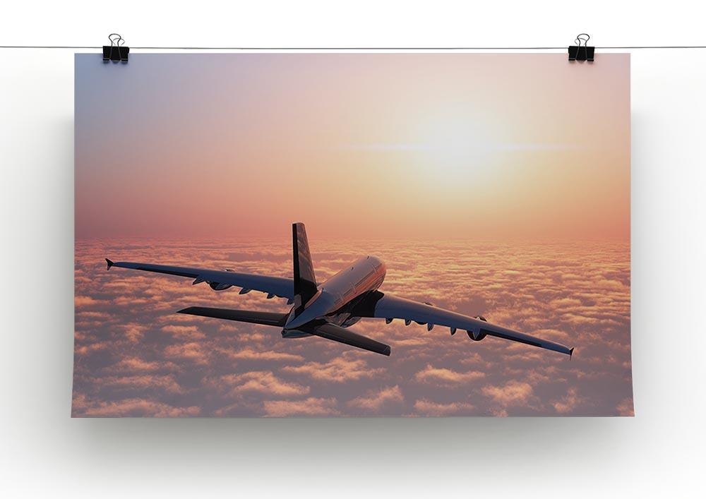 Passenger plane above the clouds Canvas Print or Poster - Canvas Art Rocks - 2