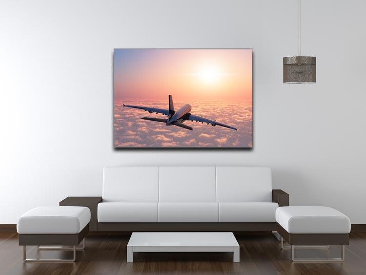 Passenger plane above the clouds Canvas Print or Poster - Canvas Art Rocks - 4