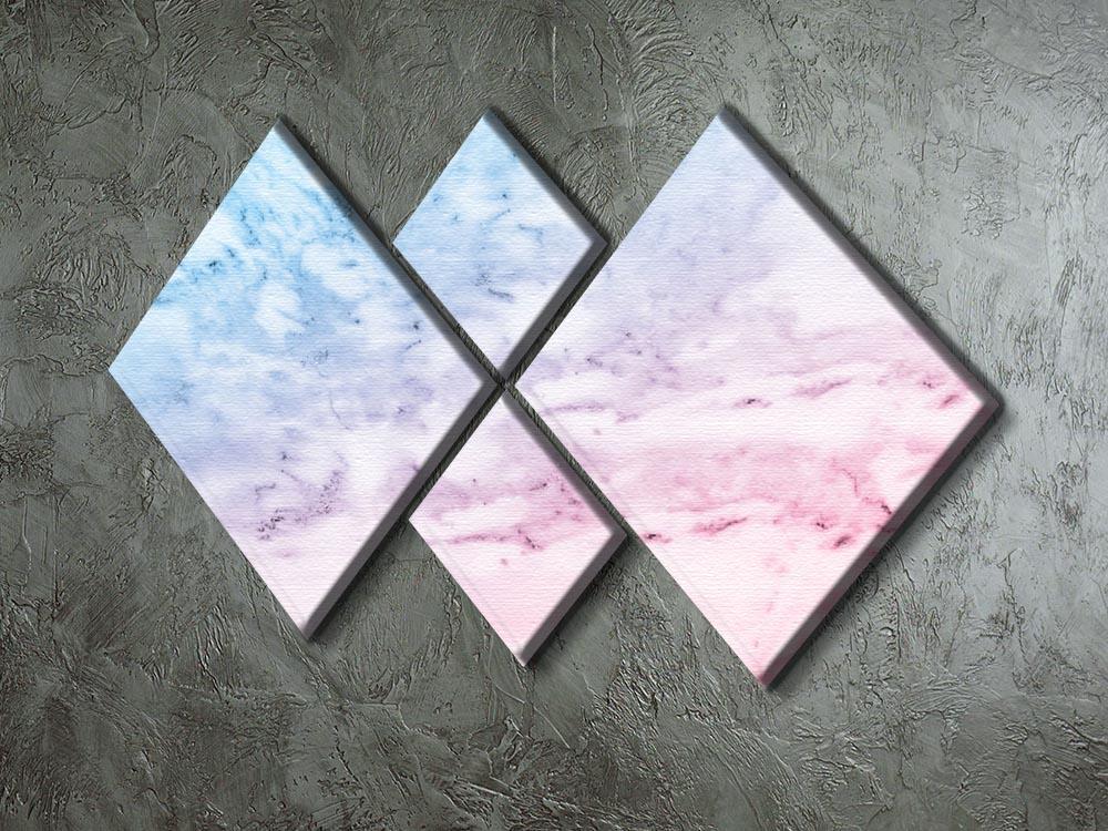 Pastel blue and pink marble 4 Square Multi Panel Canvas  - Canvas Art Rocks - 2