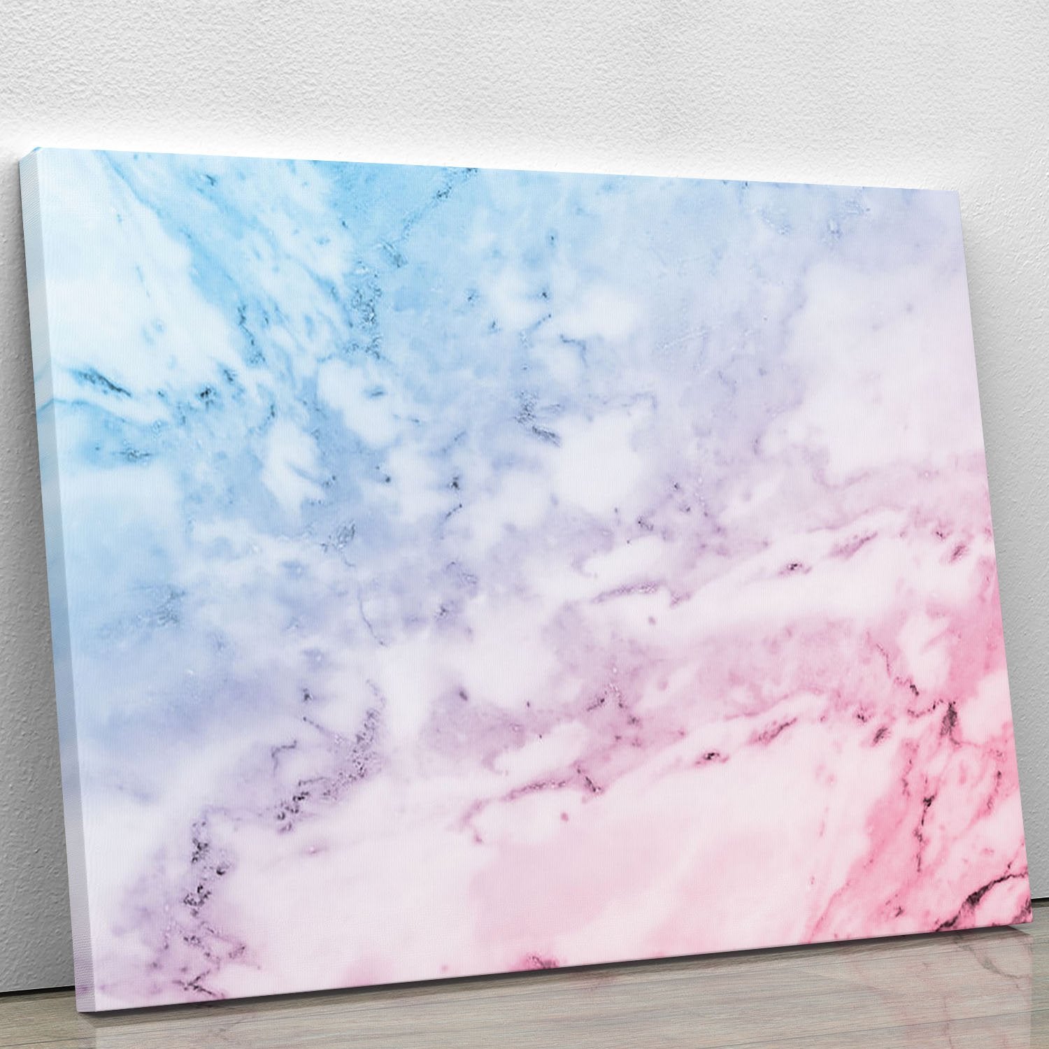 Pastel blue and pink marble Canvas Print or Poster