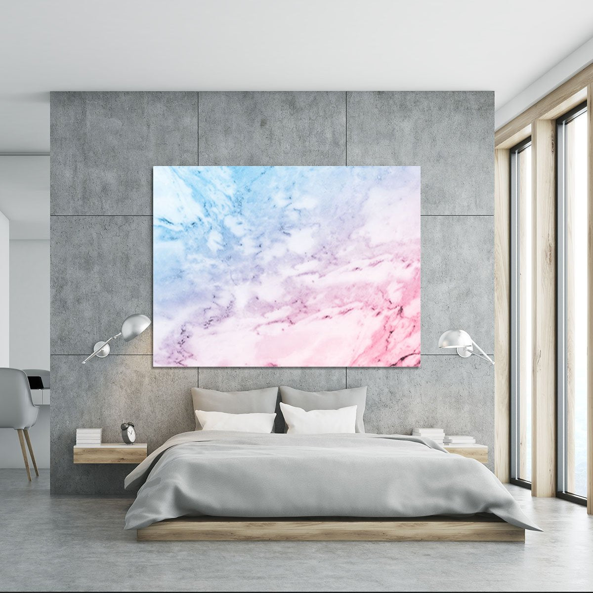 Pastel blue and pink marble Canvas Print or Poster