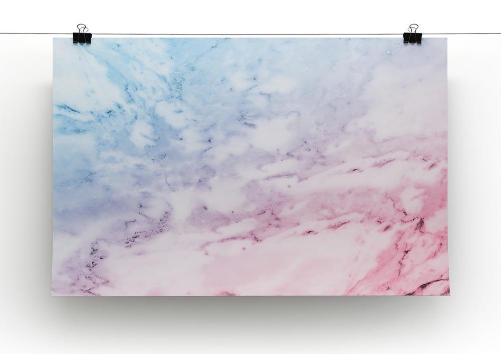 Pastel blue and pink marble Canvas Print or Poster - Canvas Art Rocks - 2