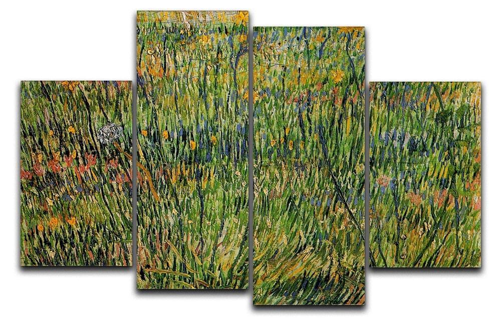 Pasture in Bloom by Van Gogh 4 Split Panel Canvas  - Canvas Art Rocks - 1