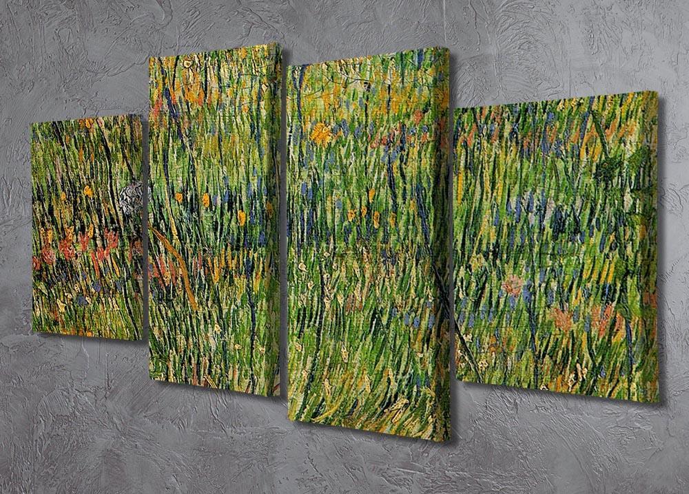 Pasture in Bloom by Van Gogh 4 Split Panel Canvas - Canvas Art Rocks - 2