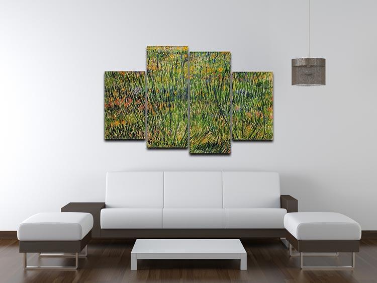 Pasture in Bloom by Van Gogh 4 Split Panel Canvas - Canvas Art Rocks - 3
