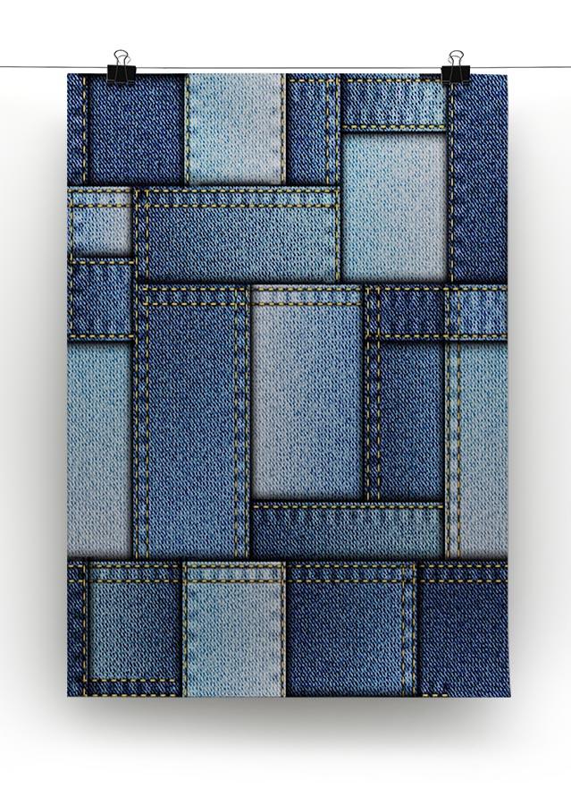 Patchwork of denim fabric Canvas Print or Poster - Canvas Art Rocks - 2