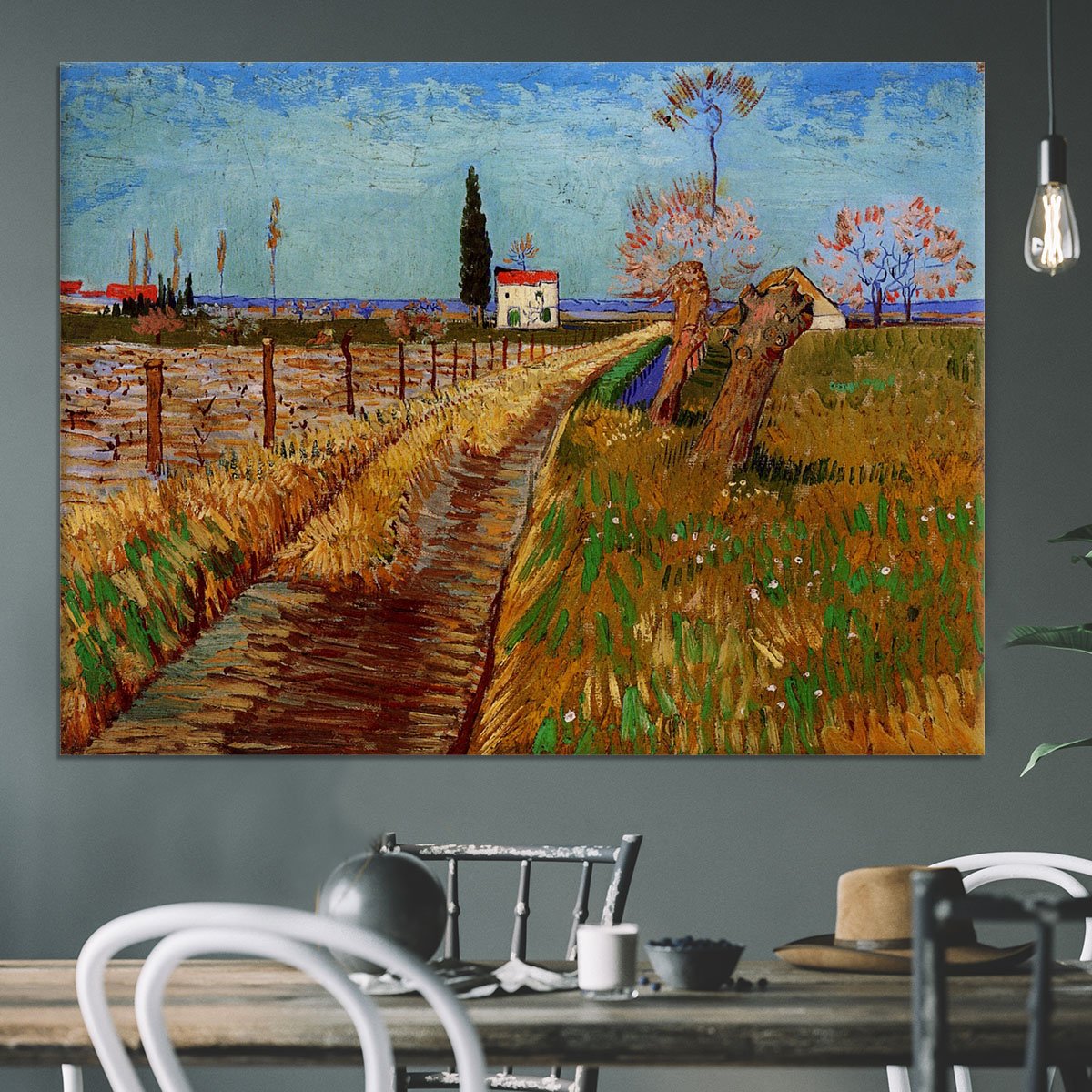 Path Through a Field with Willows by Van Gogh Canvas Print or Poster