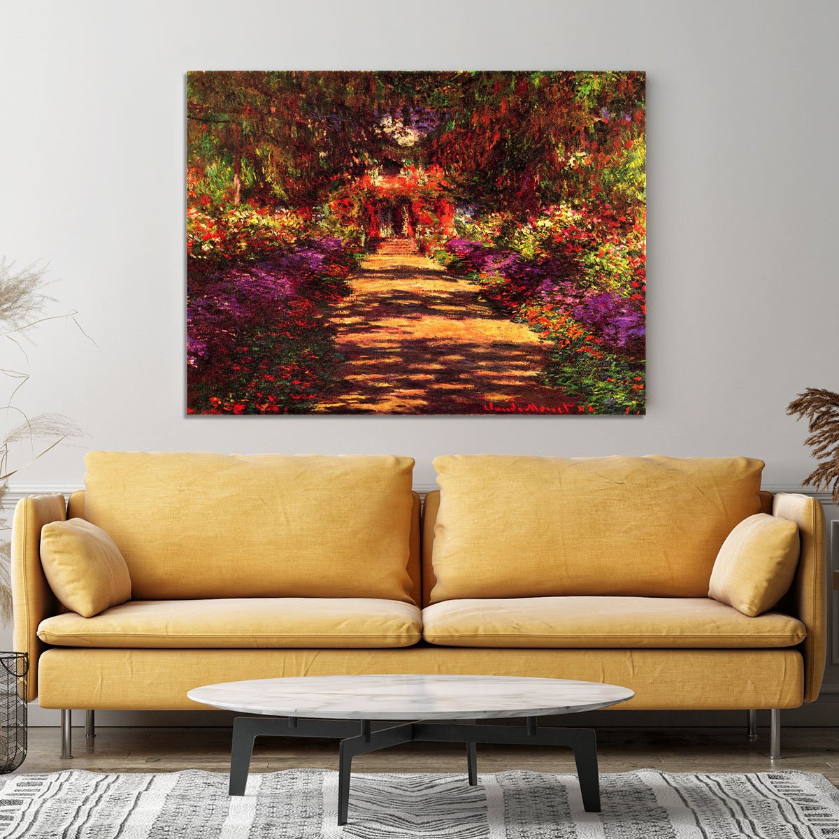 Path in Monets garden in Giverny by Monet Canvas Print or Poster
