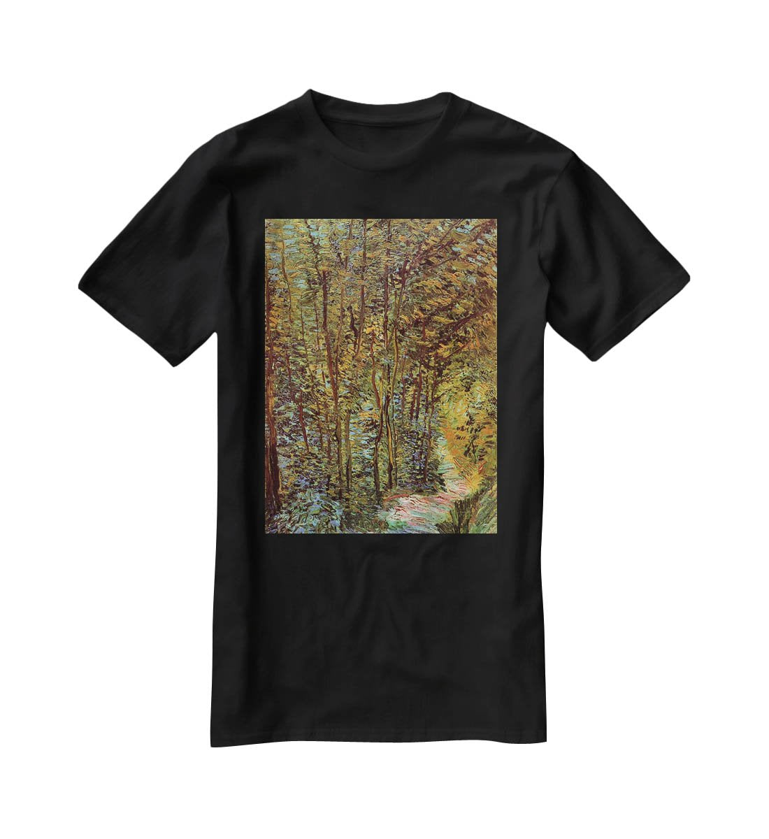 Path in the Woods by Van Gogh T-Shirt - Canvas Art Rocks - 1