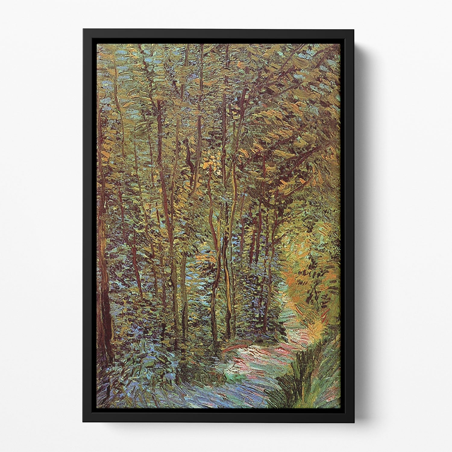 Path in the Woods by Van Gogh Floating Framed Canvas