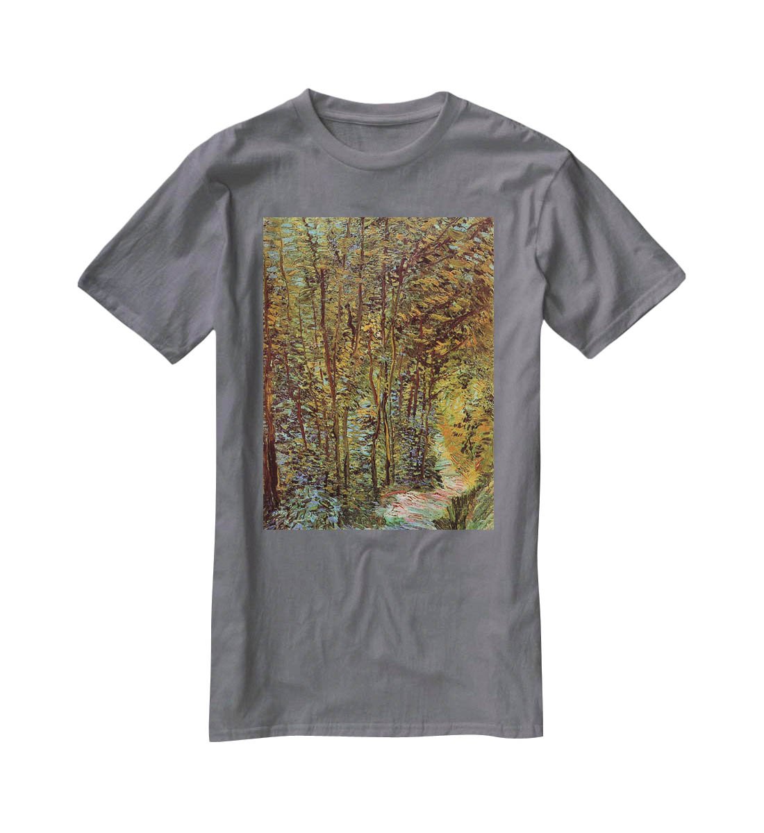 Path in the Woods by Van Gogh T-Shirt - Canvas Art Rocks - 3