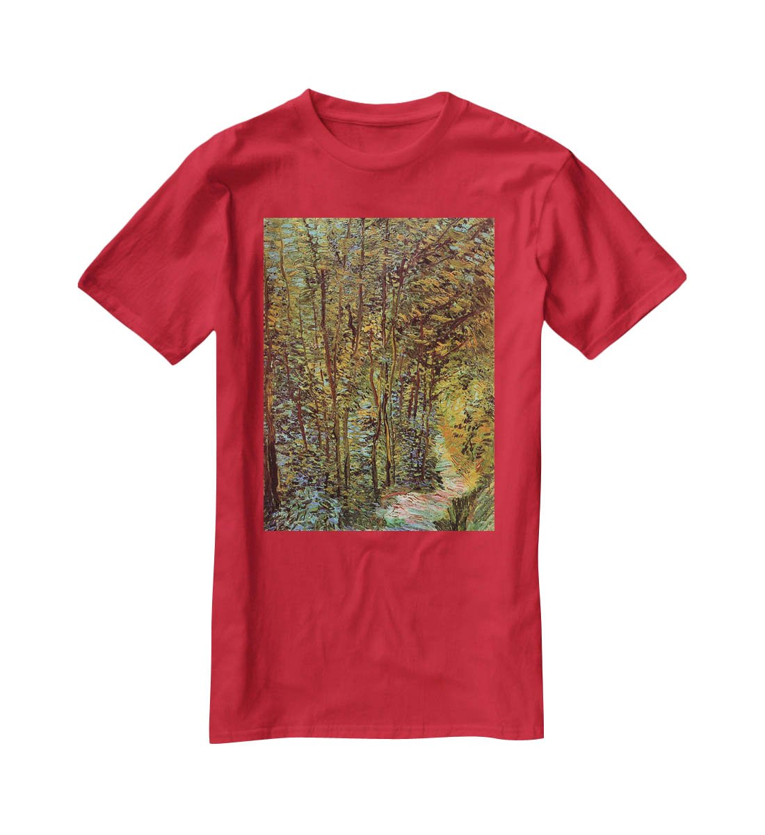 Path in the Woods by Van Gogh T-Shirt - Canvas Art Rocks - 4