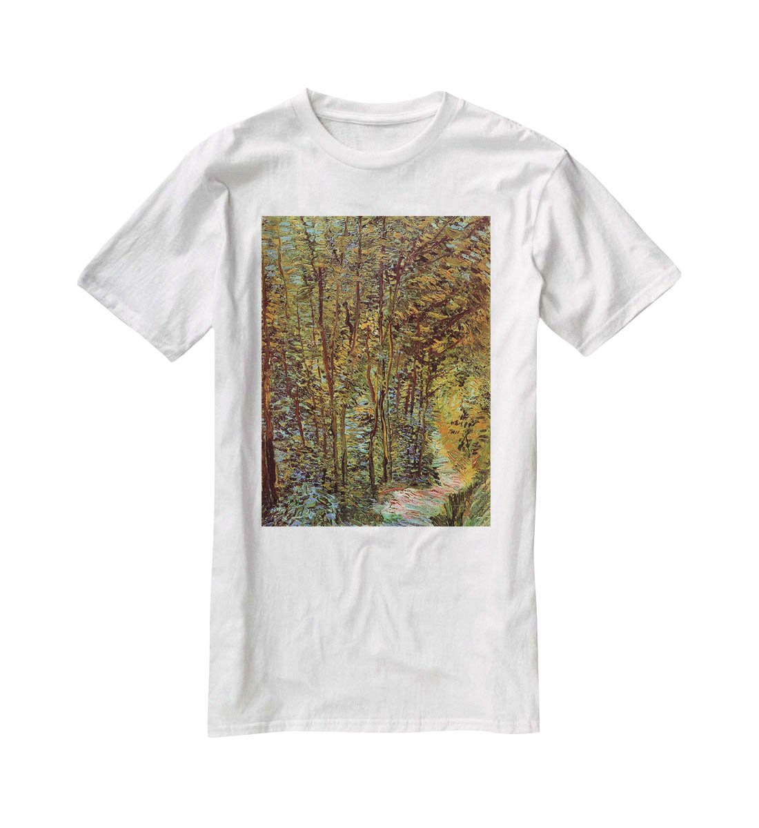Path in the Woods by Van Gogh T-Shirt - Canvas Art Rocks - 5