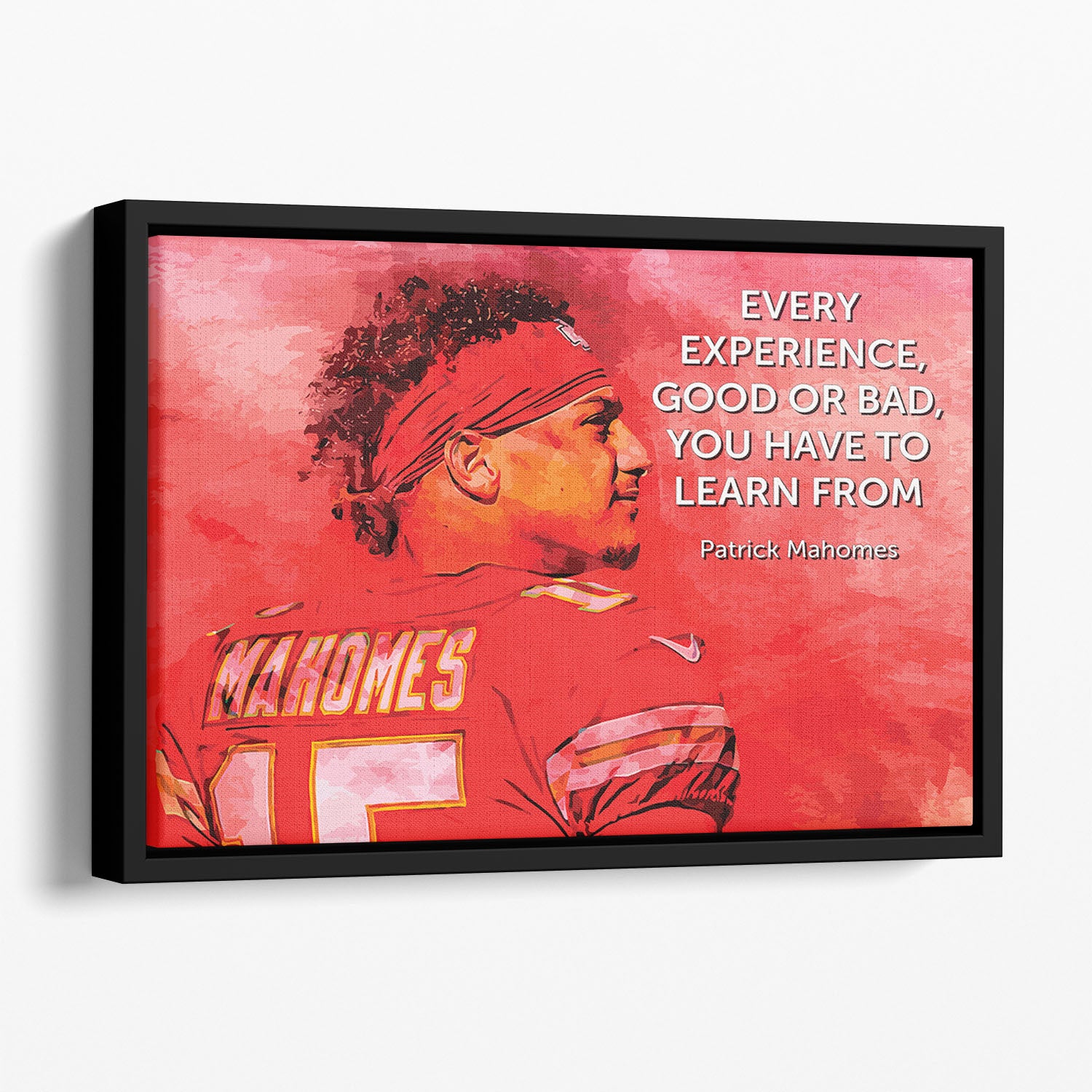 Patrick Mahomes Quote Floating Framed Canvas - Canvas Art Rocks - 1