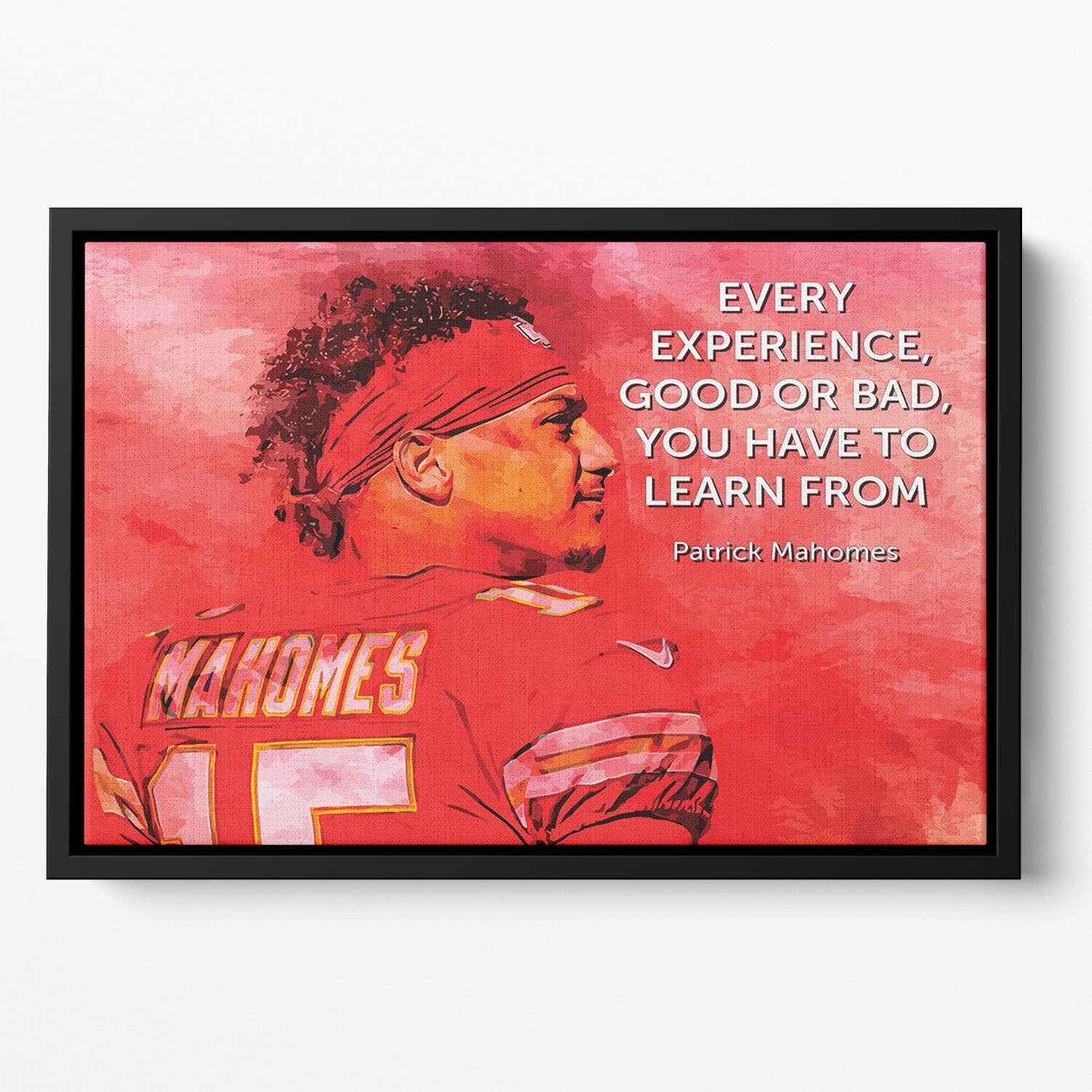 Patrick Mahomes Quote Floating Framed Canvas - Canvas Art Rocks - 2