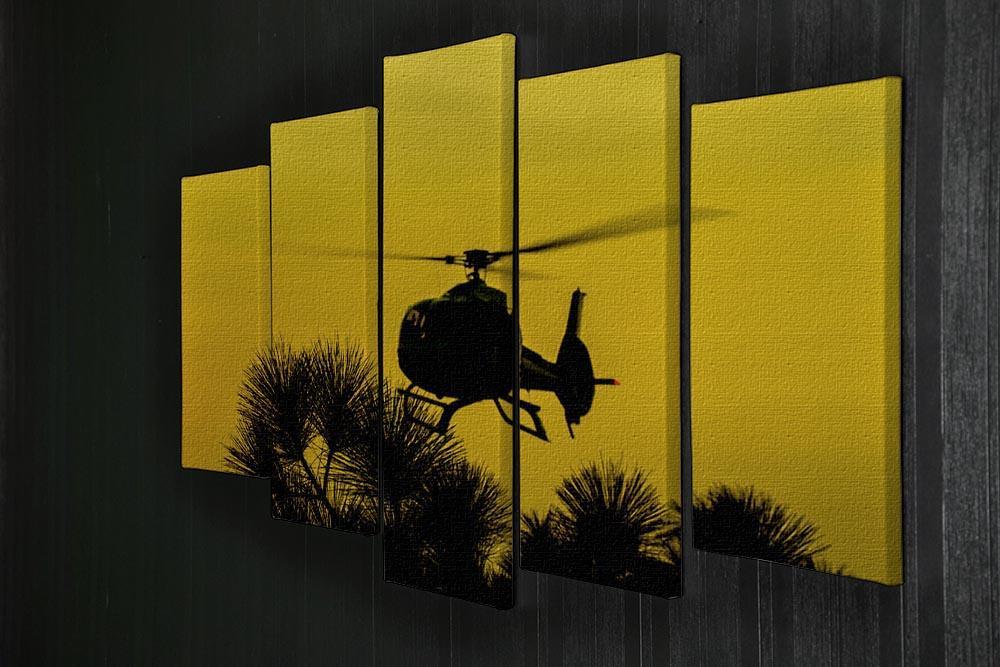 Patrol Helicopter flying in the sky 5 Split Panel Canvas  - Canvas Art Rocks - 2