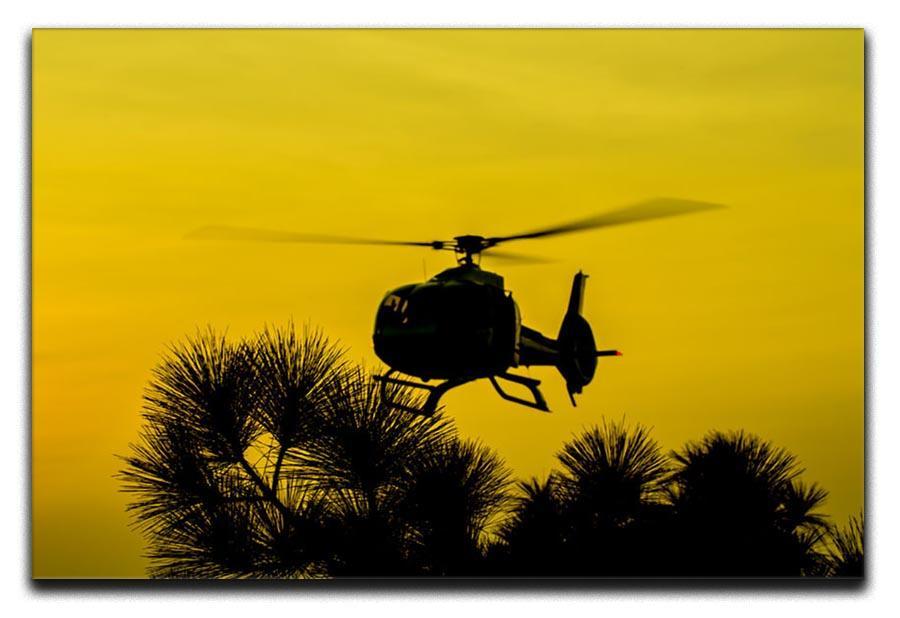 Patrol Helicopter flying in the sky Canvas Print or Poster  - Canvas Art Rocks - 1
