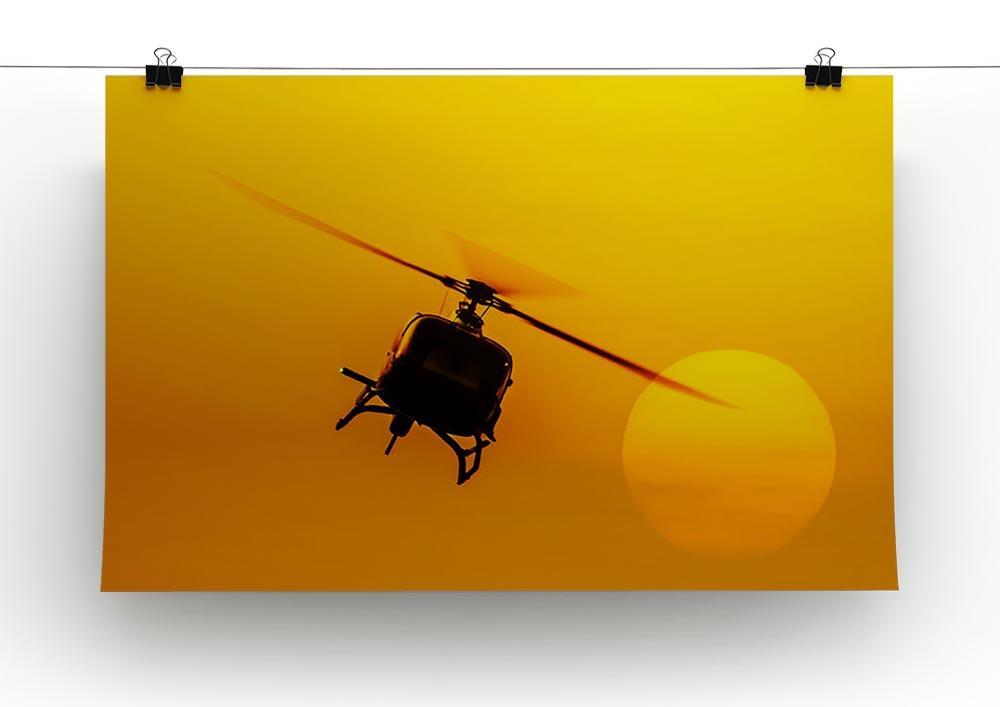 Patrol helicopter flying in sunset Canvas Print or Poster - Canvas Art Rocks - 2
