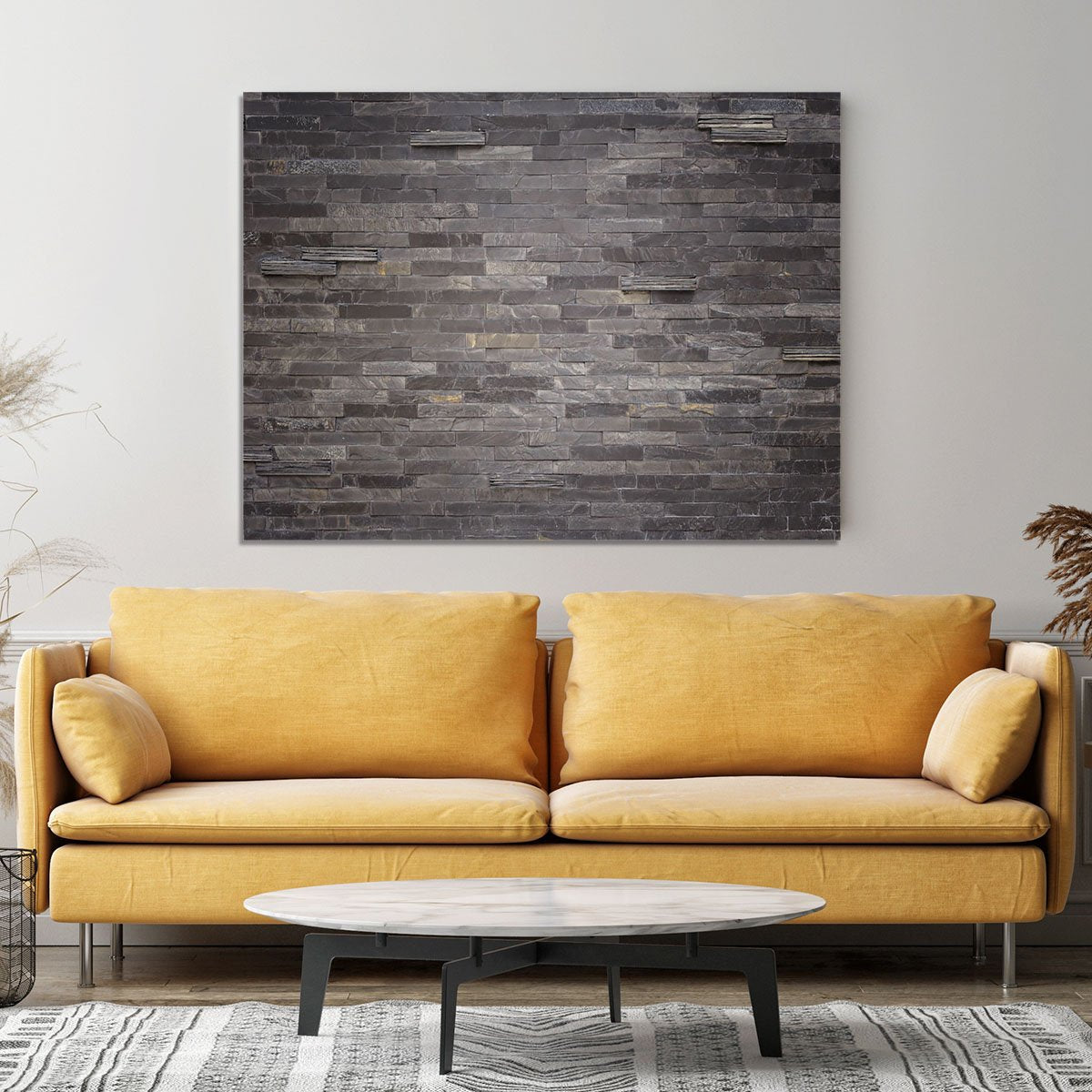 Pattern of black slate Canvas Print or Poster