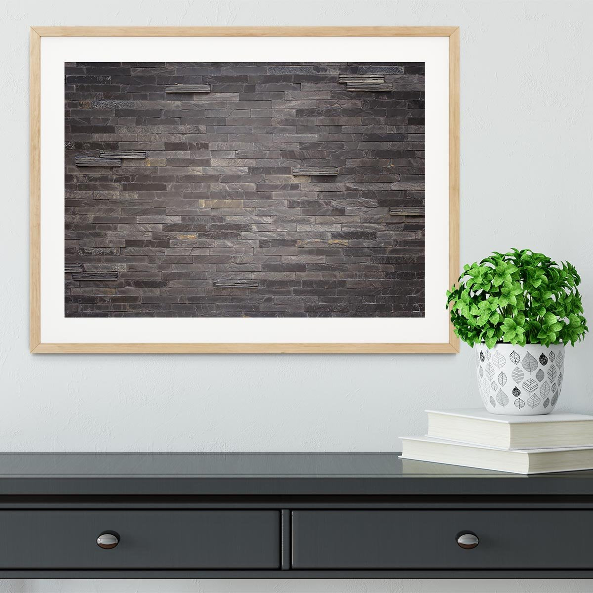 Pattern of black slate Framed Print - Canvas Art Rocks - 3